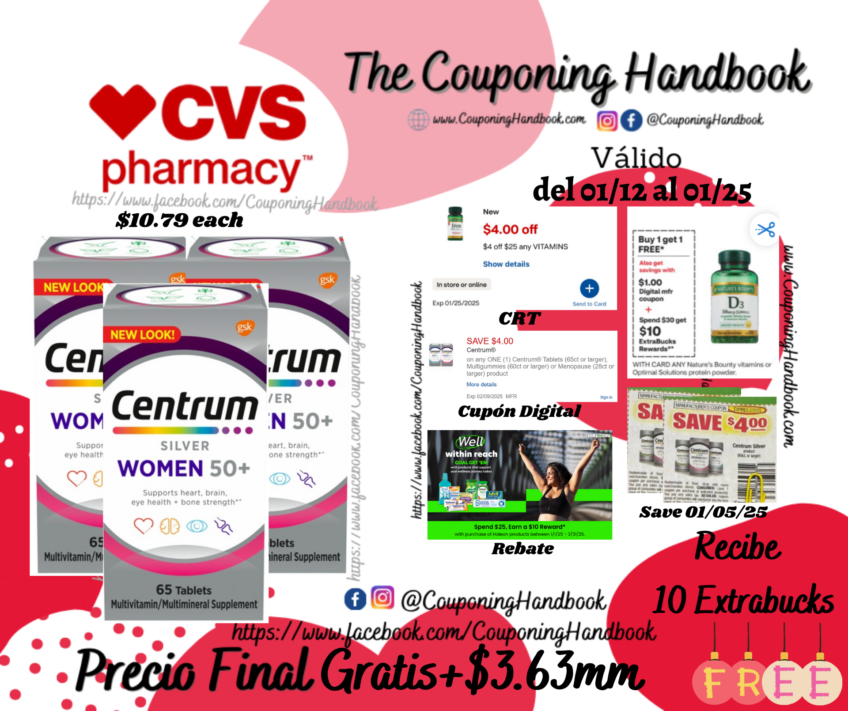 03 Centrum Silver Multivitamin Tablets for Women 50+ Gratis