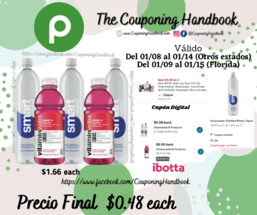 05 Productos Smartwater y/o Vitaminwater por $3.30