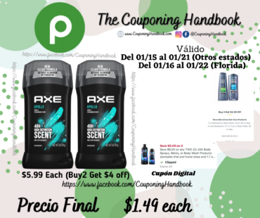 Axe Deodorant Stick for Men por $1.49