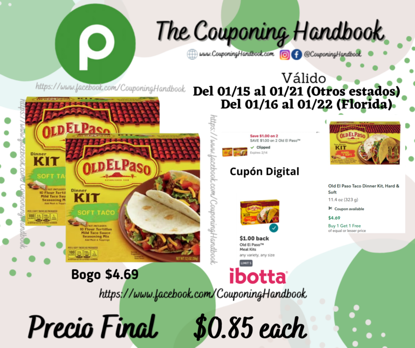 Old El Paso Dinner Kit, Taco, Soft por $0.85