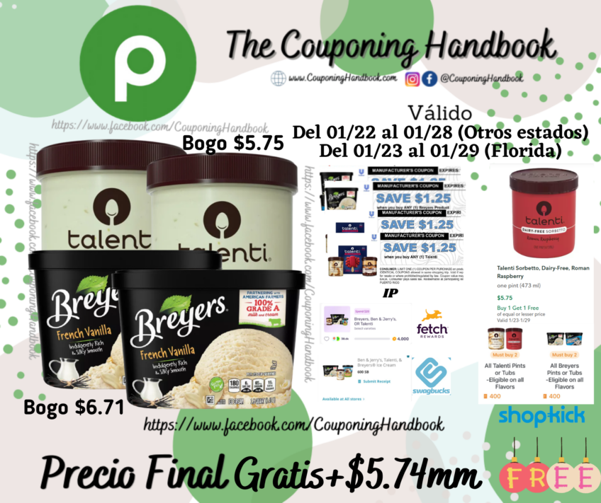 02 Talenti y 02 Breyer ice cream Gratis mas ganancia