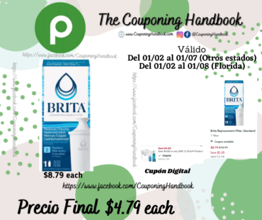 Brita Replacement Filter, Standard 1 filter por $4.79