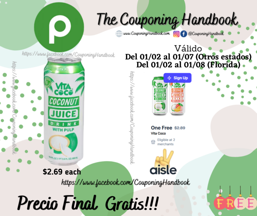 Vita Coco Coconut Juice Drink, with Pulp Gratis