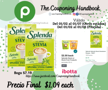 Splenda Splenda Stevia Sweetener Packets – 100CT por $1.09